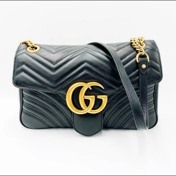 Sold on another site Gucci Marmont Matelasse medium black bag/crossbody - Picture 10 of 15